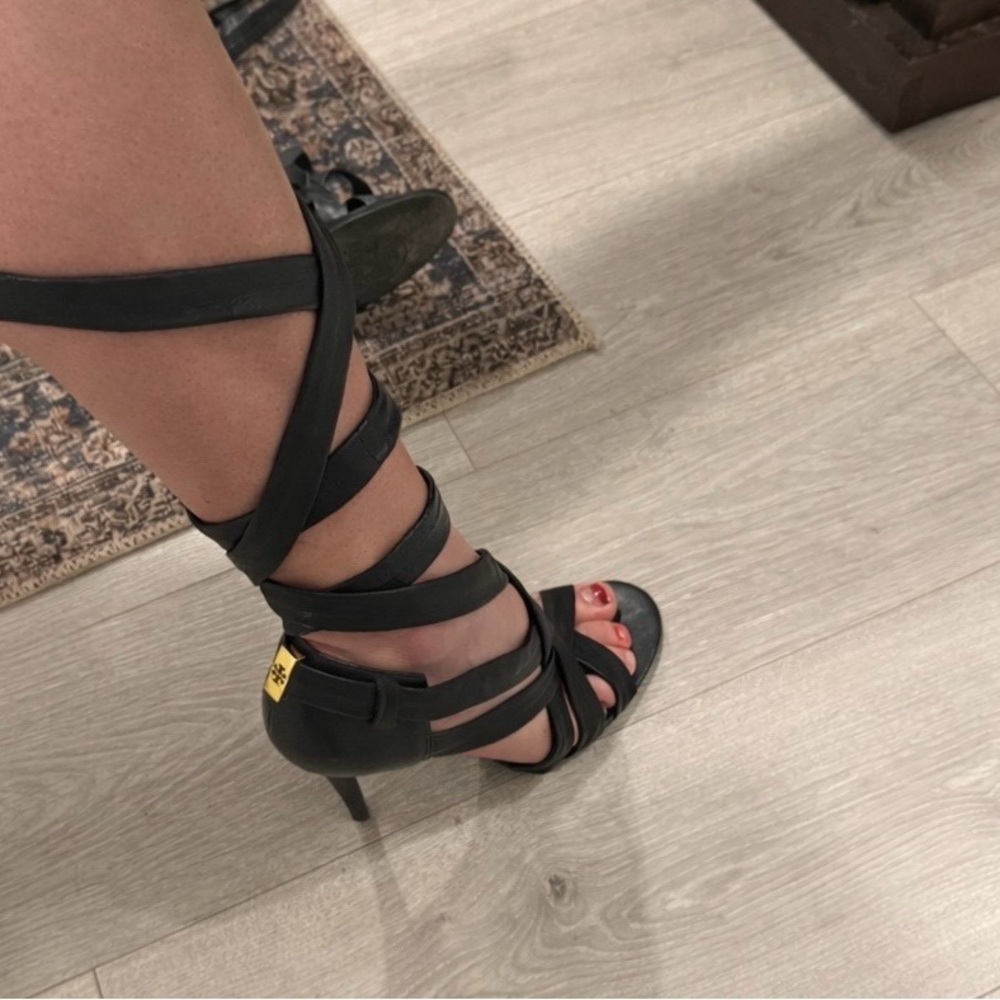 Tory Burch Black Wrap Heels